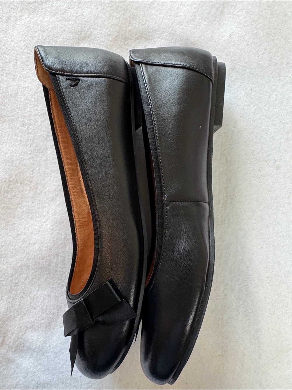 Vionic Black Leather Ballet Flats Bow Comfort Shoes 8.5 - Picture 4 of 7
